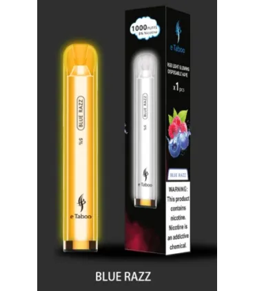 Светящаяся электронная сигарета eTaboo RGB 1200 puffs Голубой Лимонад оптом, E-Taboo , 4,90 $