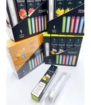 Светящаяся электронная сигарета eTaboo RGB 1200 puffs Голубой Лимонад оптом, E-Taboo , 4,90 $