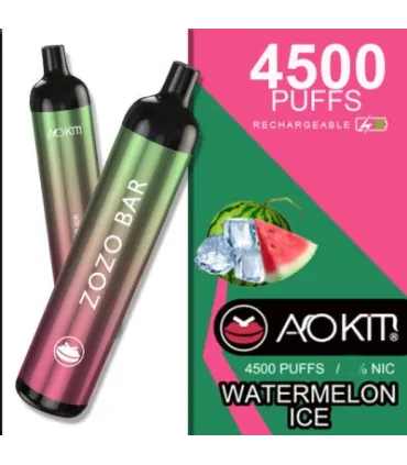 Перезаряжаемые одноразки AoKit Zozo Bar 4500 Puffs Арбуз со льдом оптом, AoKit , 8,10 $