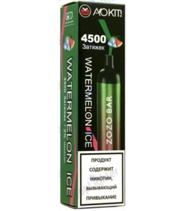 Перезаряжаемые одноразки AoKit Zozo Bar 4500 Puffs Арбуз со льдом оптом, AoKit , 8,10 $