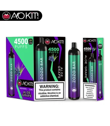 Перезаряжаемые одноразки AoKit Zozo Bar 4500 Puffs Алое Виноград оптом, AoKit , 8,10 $