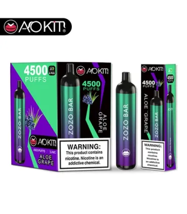 Перезаряжаемые одноразки AoKit Zozo Bar 4500 Puffs Алое Виноград оптом, AoKit , 8,10 $