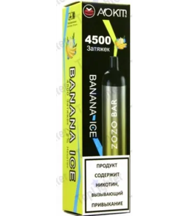 Одноразки, що перезаряджаються AoKit Zozo Bar 4500 Puffs Банан з льодом оптом, AoKit , 8,10 $