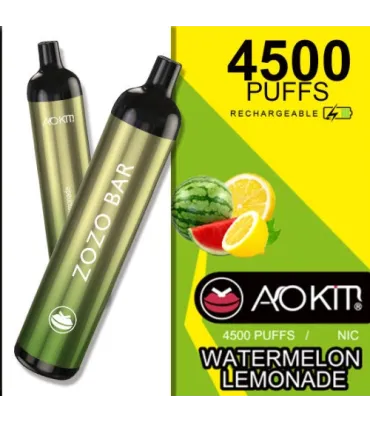 Одноразки, що перезаряджаються AoKit Zozo Bar 4500 Puffs Кавуновий лимонад оптом, AoKit , 8,10 $