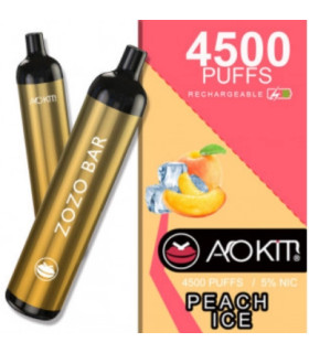 Перезаряжаемые одноразки AoKit Zozo Bar 4500 Puffs Персик со льдом оптом, AoKit , 8,10 $