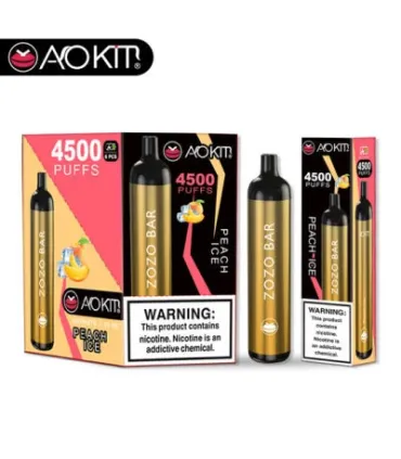 Перезаряжаемые одноразки AoKit Zozo Bar 4500 Puffs Персик со льдом оптом, AoKit , 8,10 $