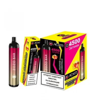 Перезаряжаемые одноразки AoKit Zozo Bar 4500 Puffs Клуника с бананом оптом, AoKit , 8,10 $