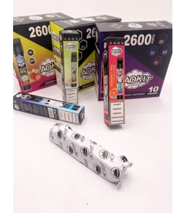 Светящийся одноразовые сигареты AoKit Lux 2600 Puffs Клубника банан оптом, AoKit , 6,10 $