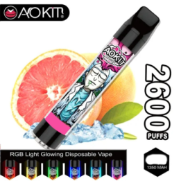 Светящийся одноразовые сигареты AoKit Lux 2600 Puffs Розовый лимонад оптом, AoKit , 6,10 $