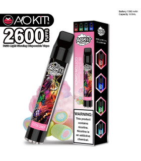 Одноразові сигарети, що світяться AoKit Lux 2600 Puffs Солодка вата оптом, AoKit , 6,10 $