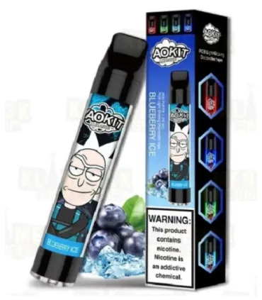 Светящийся одноразовые сигареты AoKit Lux 2600 Puffs Черника со льдом оптом, AoKit , 6,10 $
