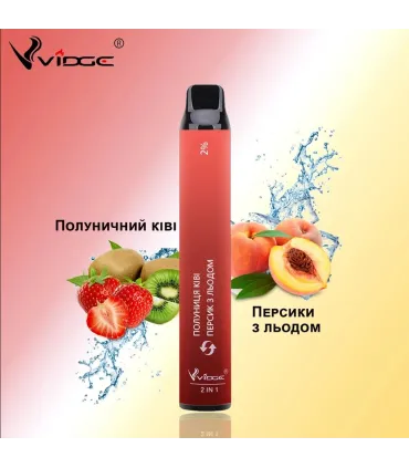 Одноразовые сигареты Vidge 2in1 2000 puffs Клубника киви - Персик со льдом оптом, Vidge , 5,40 $