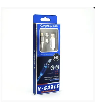Кабель заряджання USB магнітний X360 3in1 Lightning, micro-USB, Type-C оптом, TV Shop , 4,00 $