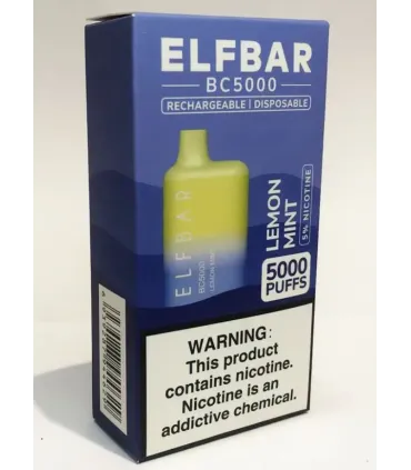 Перезаряжаемые одноразовые сигареты Elf bar BC4000 Лимон с ментолом оптом, Elf Bar Original , 8,70 $