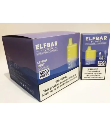 Перезаряжаемые одноразовые сигареты Elf bar BC4000 Лимон с ментолом оптом, Elf Bar Original , 8,70 $