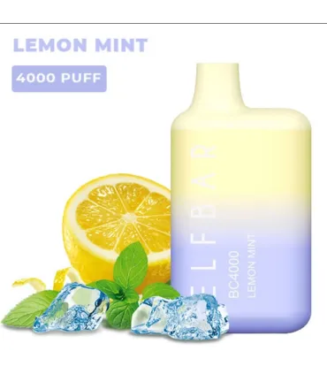 Перезаряжаемые одноразовые сигареты Elf bar BC4000 Лимон с ментолом оптом, Elf Bar Original , 8,70 $