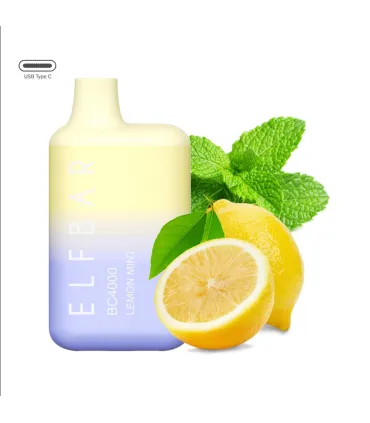 Перезаряжаемые одноразовые сигареты Elf bar BC4000 Лимон с ментолом оптом, Elf Bar Original , 8,70 $