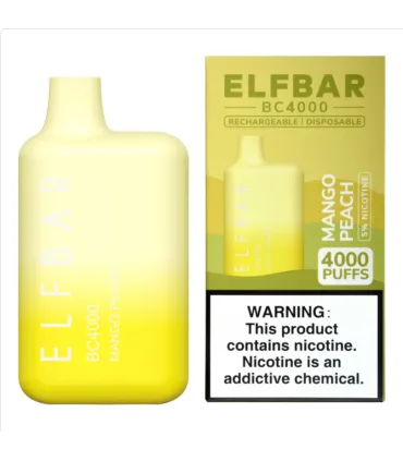 Перезаряжаемые одноразовые сигареты Elf bar BC4000 Mango Peach оптом, Elf Bar Original , 8,70 $