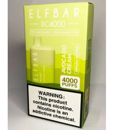 Перезаряжаемые одноразовые сигареты Elf bar BC 4000 Авокадо со сливками оптом, Elf Bar Original , 8,70 $