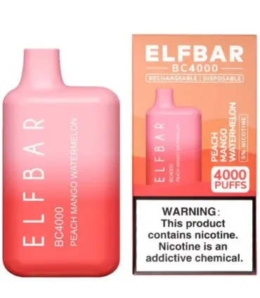 Перезаряжаемые одноразовые сигареты Elf bar BC4000 Манго Персик Арбуз оптом, Elf Bar Original , 8,70 $