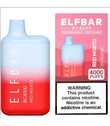 Одноразові цигарки, що перезаряджаються, Elf bar BC4000 Червоний Мохіто оптом, Elf Bar Original , 8,70 $
