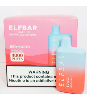 Одноразові цигарки, що перезаряджаються, Elf bar BC4000 Червоний Мохіто оптом, Elf Bar Original , 8,70 $