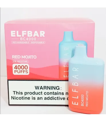 Одноразові цигарки, що перезаряджаються, Elf bar BC4000 Червоний Мохіто оптом, Elf Bar Original , 8,70 $