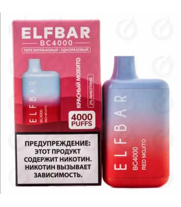 Одноразові цигарки, що перезаряджаються, Elf bar BC4000 Червоний Мохіто оптом, Elf Bar Original , 8,70 $