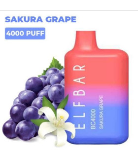 Перезаряжаемые одноразовые сигареты Elf bar BC4000 Сакура Виноград оптом, Elf Bar Original , 8,70 $