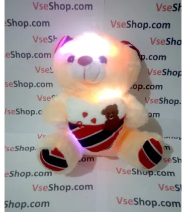 Плюшевый светящийся медвежонок мишка Тедди Teddy Bear I Love You оптом, TV Shop , 3,80 $