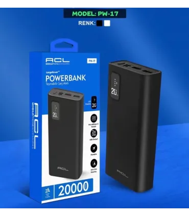 Універсальний акумулятор Powerbank ACL PW-17 20000 mAh оптом, ACL mobile phone accessories , 22,00 $
