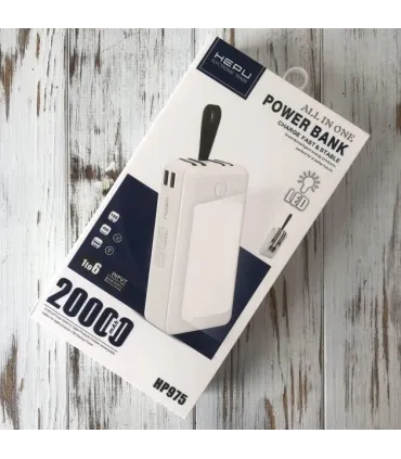 Универсальная внешняя батарея Power bank 20 000 mAh HEPU HP975 с фонариком оптом, HEPU , 20,00 $
