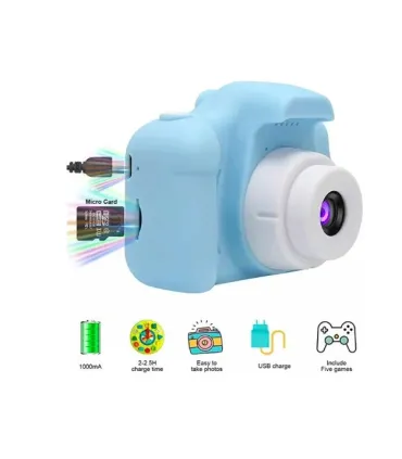 Детские фотоаппараты Smart Kids Camera X2 синий с ремешком оптом, TV Shop , 6,50 $