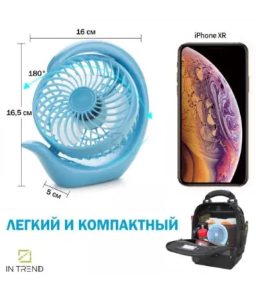 Портативный аккумуляторный вентилятор Mini Fan 180° SQ-2021 оптом, DianDi , 4,00 $