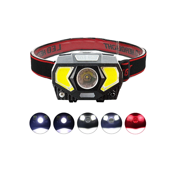 Налобный фонарик W-7707 XPG+2 COB (red/blue) оптом, Cope , 5,30 $