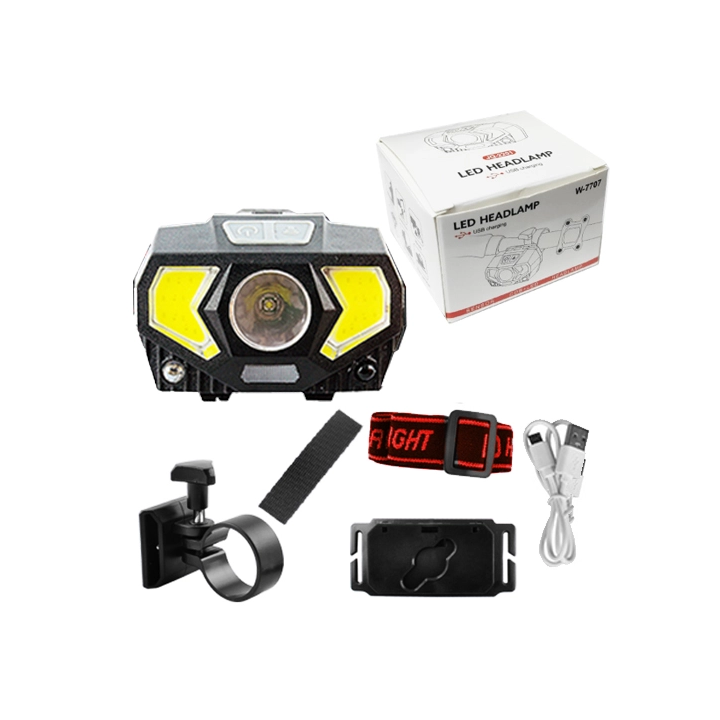 Налобный фонарик W-7707 XPG+2 COB (red/blue) оптом, Cope , 5,30 $