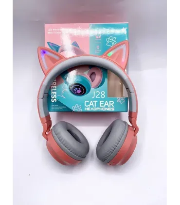 Детские беспроводные наушники ушки котика J28 Розовые оптом, TV Shop , 9,00 $