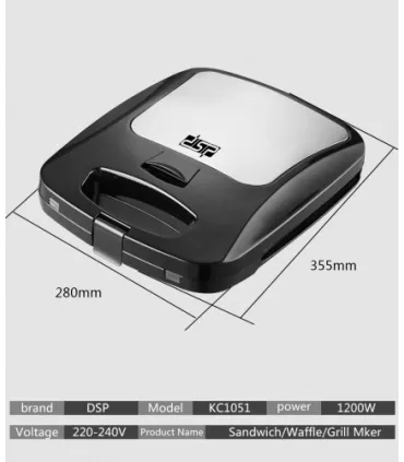 Сендвичица гриль 1200 Вт DSP 3 в 1 KC1051 оптом, DSP , 33,00 $